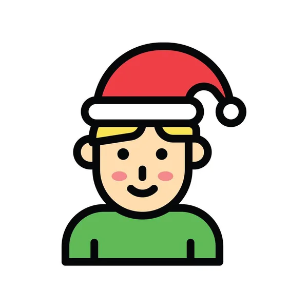 Noël Garçons Mignons Connexes Avec Chapeaux Santa Avatars Avec Des — Image vectorielle