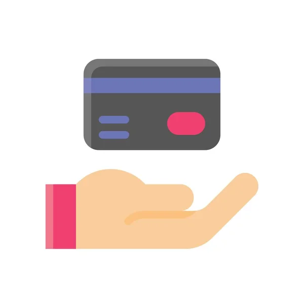 Mão Cartão Crédito Relacionados Vetor Preto Sexta Feira Estilo Preenchido — Vetor de Stock
