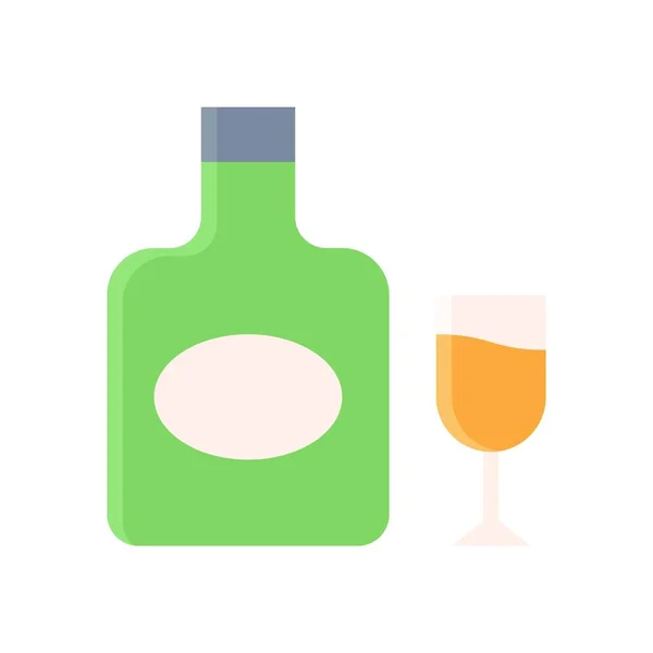 Bottiglia Con Icona Vetro Alcool Concetto Supermercato Illustrazione Vettoriale — Vettoriale Stock