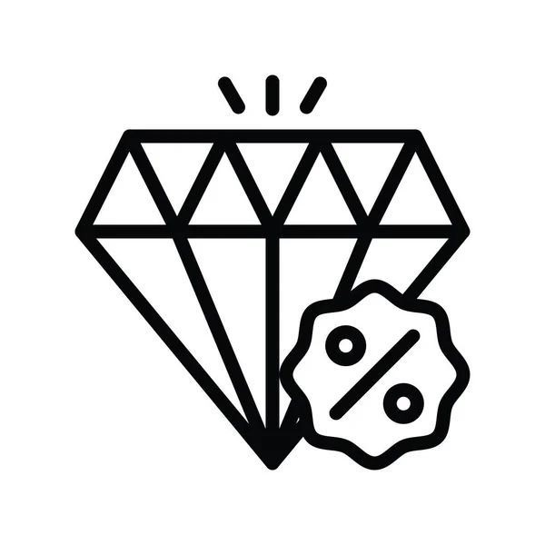 Vendredi Noir Lié Diamant Vecteur Pourcentage Dans Conception Linéaire — Image vectorielle