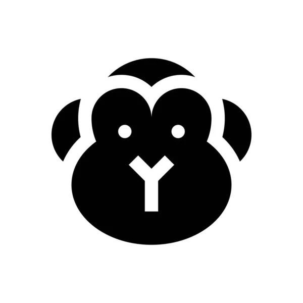 Ano Novo Chinês Relacionado Vetor Face Macaco Design Sólido — Vetor de Stock
