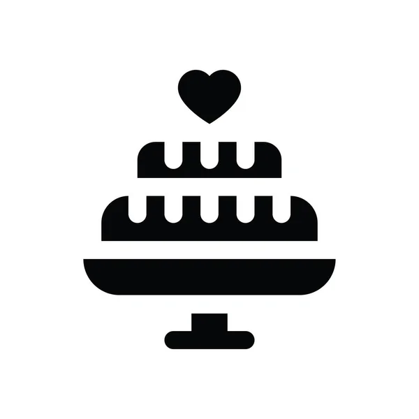 Liebe Und Romanzen Kuchen Zusammenhang Mit Valentinstag Vektoren Solider Ausführung — Stockvektor