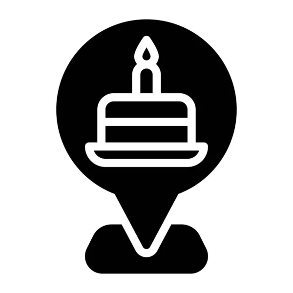 День Рождения Новорожденный Торт День Рождения Знак Местоположения Свечами Векторами — стоковый вектор