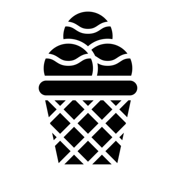 Anniversaire Nouveau Cône Lié Crème Glacée Toping Avec Des Vecteurs — Image vectorielle