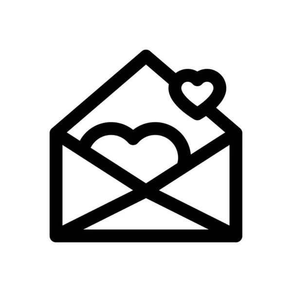 Namorados Relacionados Amor Romance Envelope Com Vetor Coração Estilo Linear — Vetor de Stock