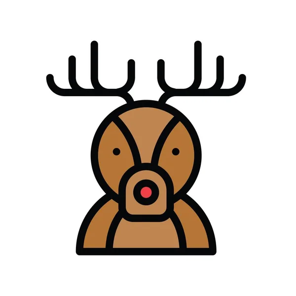 Christmas Related Cutes Reindeers Avatars Editable Strokes — Stock Vector