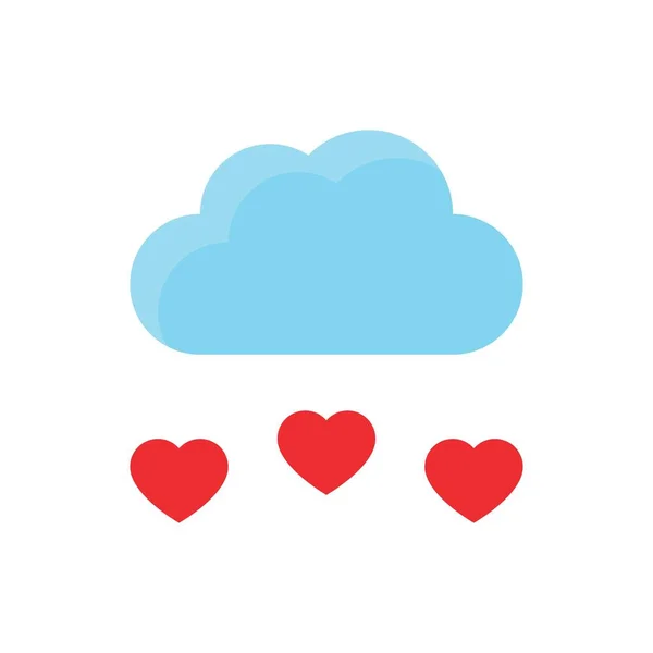 Namorados Amor Relacionado Romances Nuvem Com Vetores Cardíacos Projetos Planos —  Vetores de Stock