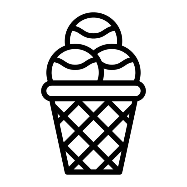Конусное Мороженое Шоколадными Векторами Прямом Стиле — стоковый вектор