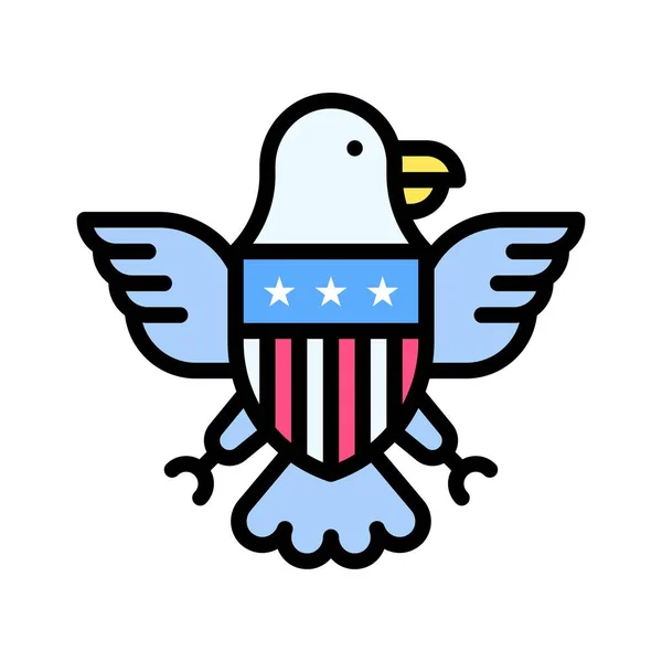 Červenec Související Spojené Státy Vlajky Styl Orlí Ptáci Hvězdami Pruhy — Stockový vektor