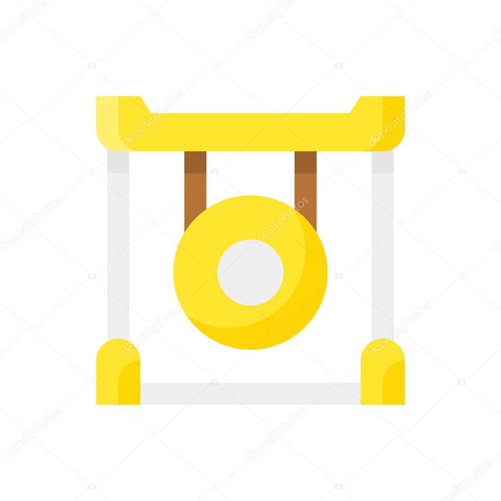 chinese new year related gong vector in flat design