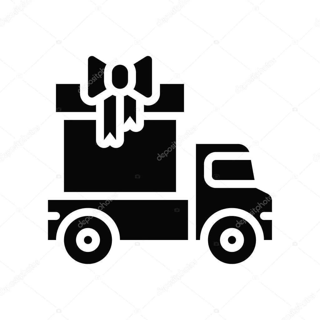 gift box and van related to black friday vector in solid design