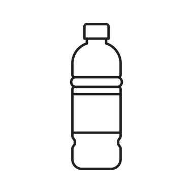 Plastik şişe vektör illüstrasyonu, çizgi tasarım simgesi