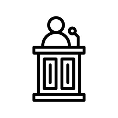 Sunum podyumu vektörü, okul satırı biçimindeki simgeye geri dön