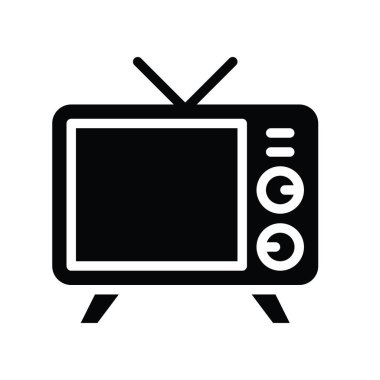 Televizyon ve teknolojiyle ilgili eski TV vektörü