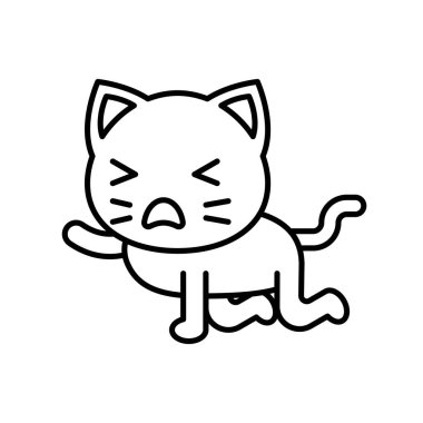 Şirin Kedi avatar vektör çizimi, satır biçimi düzenlenebilir vuruş