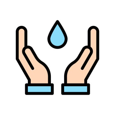 Su damlası ile ilgili elleri sürdürülebilir ya da geri dönüşümle ilgili ya da düzenlenebilir felçle su vektörünü kaydet