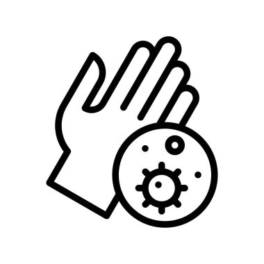 el yıkama veya hijyenle ilgili kirli el virüsle veya bakteri plaka vektörüyle doğrusal tarzda