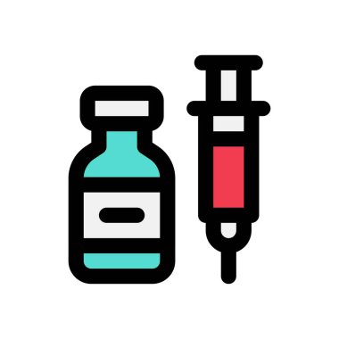 Corona virüsü, düzenlenebilir felçli şişe vektörüyle ilgili şırınga.