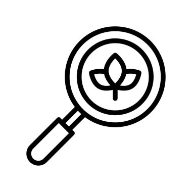 Çizgi biçiminde büyüteç cam vektörlerinde sürdürülebilir ya da geri dönüşümle ilgili yapraklar bulunur