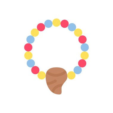 Hawaii ikonu ilgili çiçek kolyesi ya da iplik vektörü düz stil olan madalyon