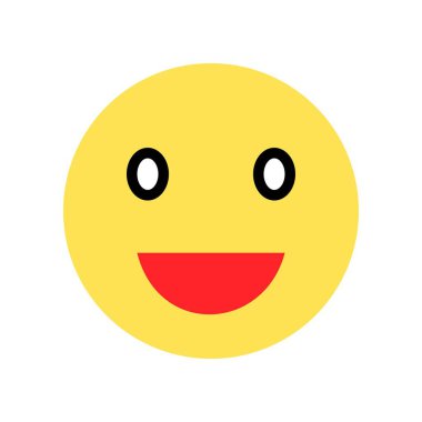 Gülen yüz vektör çizimi, izole edilmiş düz tasarım simgesi