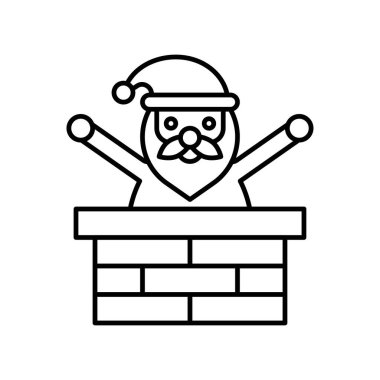 Noel Baba baca vektöründe, Noel günü ilgili çizgi simgesi