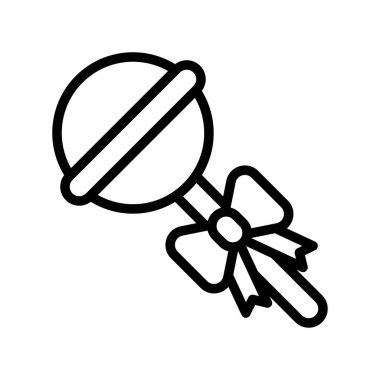 tatlı ve şeker, ilgili lolipoplar, kurdele vektörleri, doğrusal tarzda,