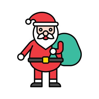 Çuvallar, Noel Baba 'yla ilgili, mutlu noel vektörleri, dolu stil.,