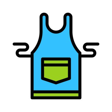 Önlük vektörü, Barbekü ile ilgili doldurulabilir düzenlenebilir vuruş simgesi