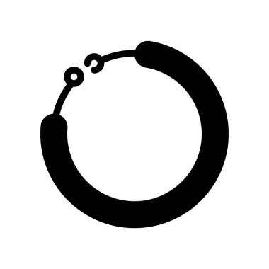 Küpe vektör çizimi, izole edilmiş katı tasarım simgesi