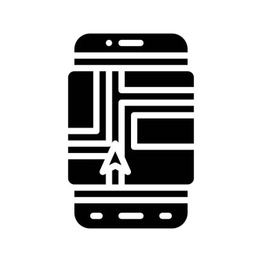 uygulama simgeleri konum pin ve düğme vektörleri ile ilgili cep telefonu ekranını katı tasarım içinde ayarla