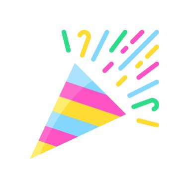 konfetilerle ilgili konfetiler düz stil şeritli.