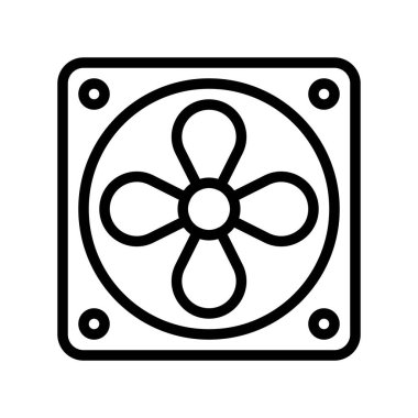 Egzoz fan vektör illüstrasyonu, izole çizgi tasarım simgesi