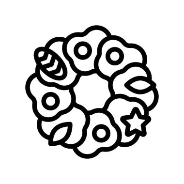 Noel Çelengi vektör illüstrasyonu, satır biçimi simgesi