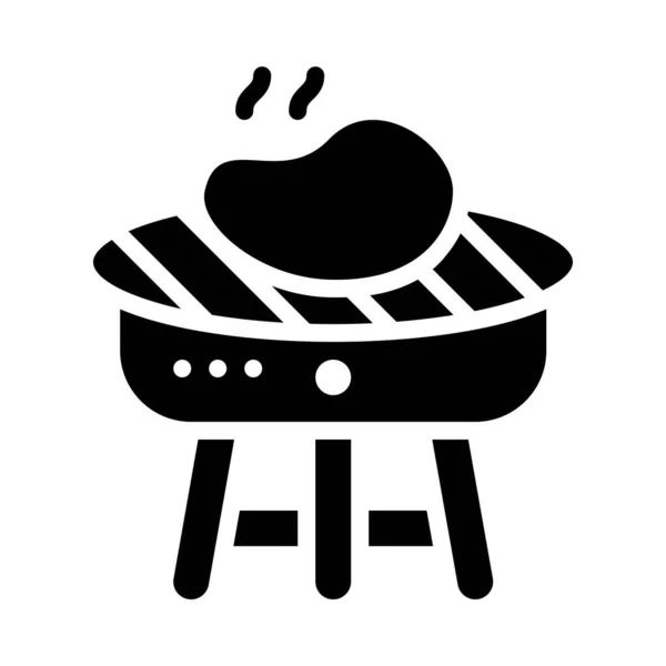 Barbecue Vecteur Barbecue Icône Conception Solide Liée Barbecue — Image vectorielle