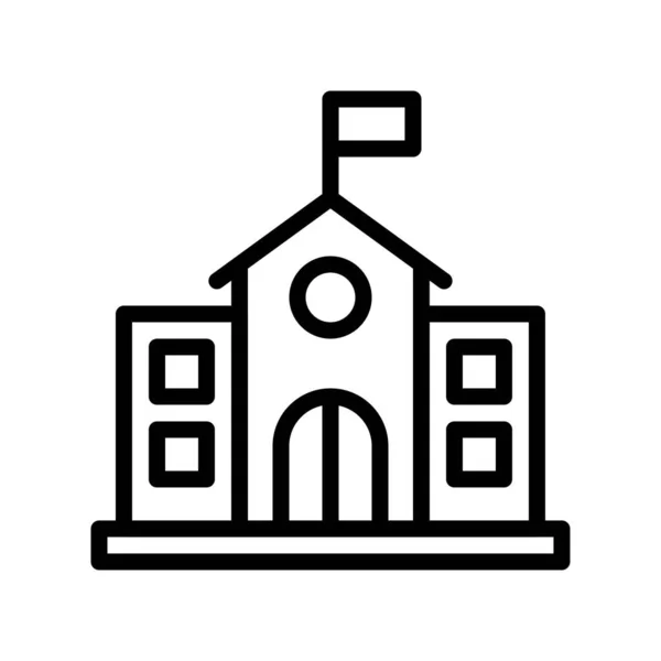 Vector Escolar Icono Estilo Línea Escuela — Vector de stock