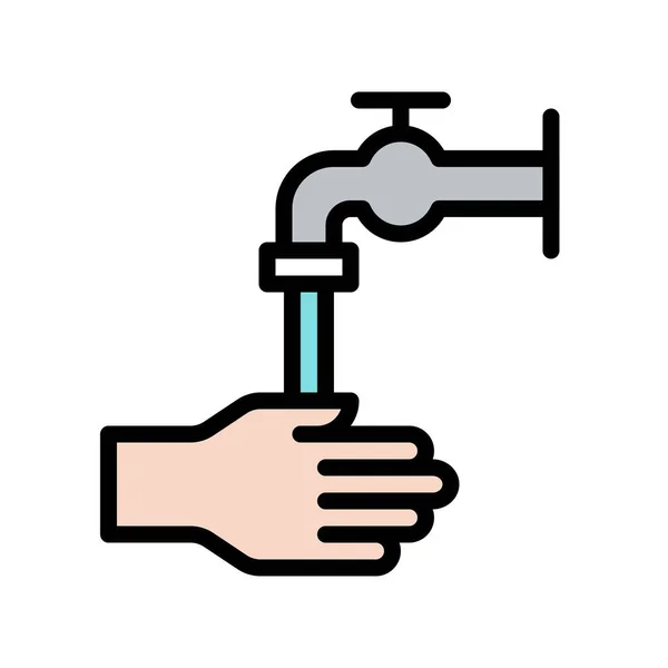 Hand Washing Vector Hygiene Filled Style Icon Editable Stroke — Stock Vector