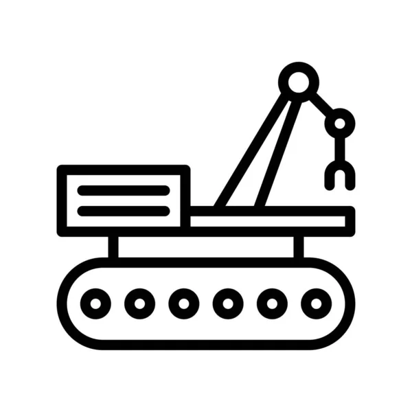 Robotic Auto Vector Illustratie Toekomstige Technologie Lijn Ontwerp Icoon — Stockvector