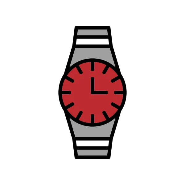 Montre Icône Vectorielle Dessin Rempli Contour Modifiable — Image vectorielle