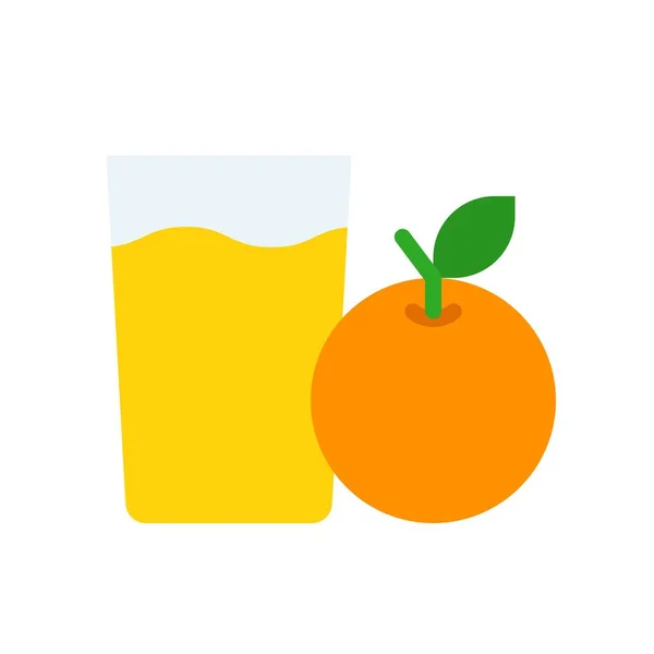 Orangensaft Vektorillustration Getränkeflache Design Ikone — Stockvektor