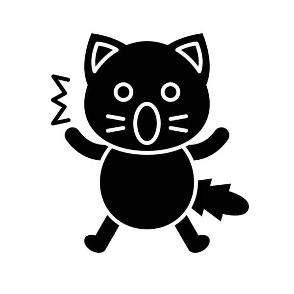 Cute Cat Avatar Vector Illustration Solid Style Icon — 스톡 벡터