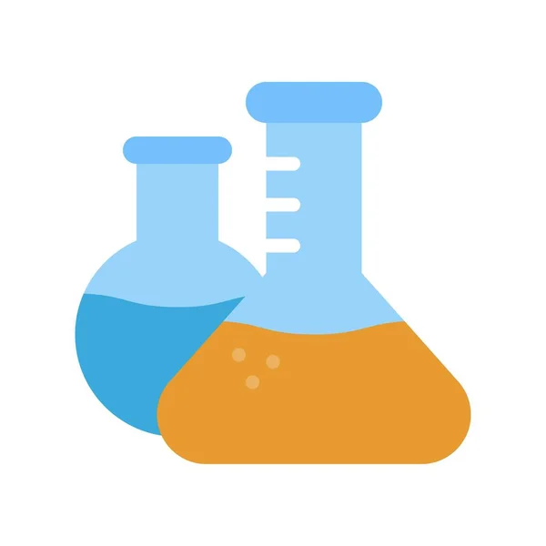 試験管ベクトル 学校のフラットデザインアイコンに戻る — ストックベクタ