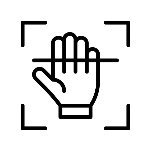 Electronic Fingerprint Recognition Vector Illustration Future Technology Line Design Icon — Stock Vector