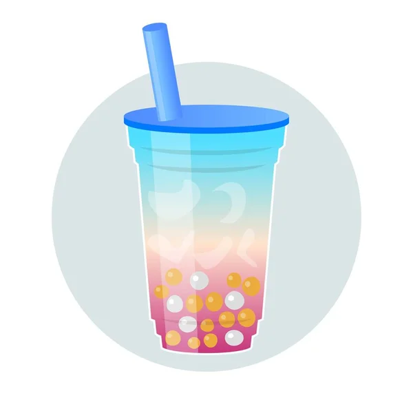 Bubble Tea Oder Pearl Milch Tea Vektor Illustration — Stockvektor
