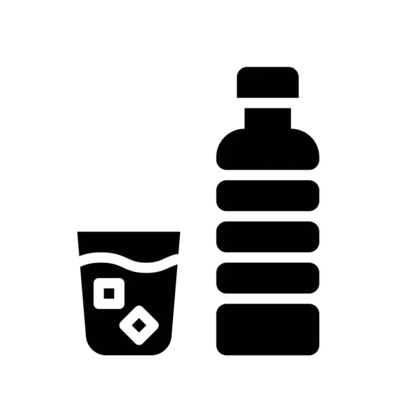 물병과 Beverage Solid Design Icon — 스톡 벡터