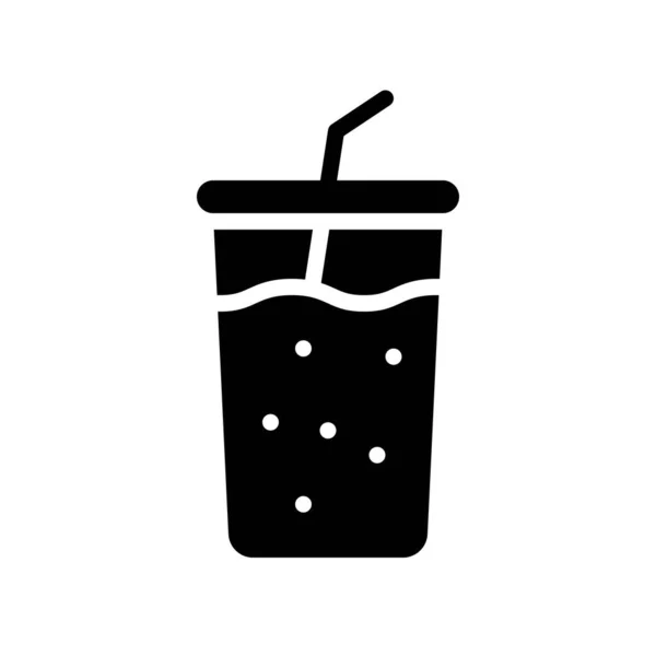 Soda Vector Illustratie Drank Solide Ontwerp Icoon — Stockvector