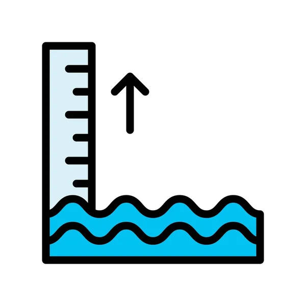 Klima Související Vodní Vlny Měřítkem Vektoru Upravitelným Zdvihem — Stockový vektor