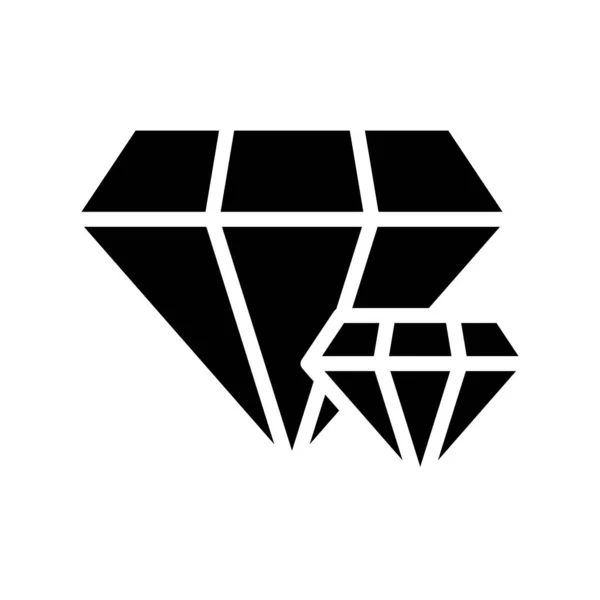 宝石ベクトル図 孤立した固体設計アイコン — ストックベクタ