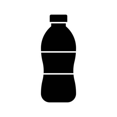 Plastik şişe vektör çizimi, katı tasarım simgesi