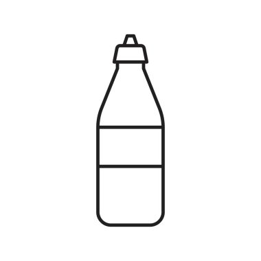 Plastik şişe vektör illüstrasyonu, çizgi tasarım simgesi
